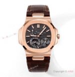 GR Factory Superclone Patek Philippe Nautilus Rose Gold Charcoal Moonphase Watch 40mm Men